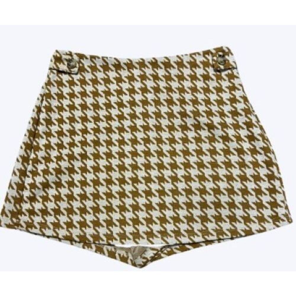 Altar'd State Checkered Pattern Women's Skort With Button Accents Size S